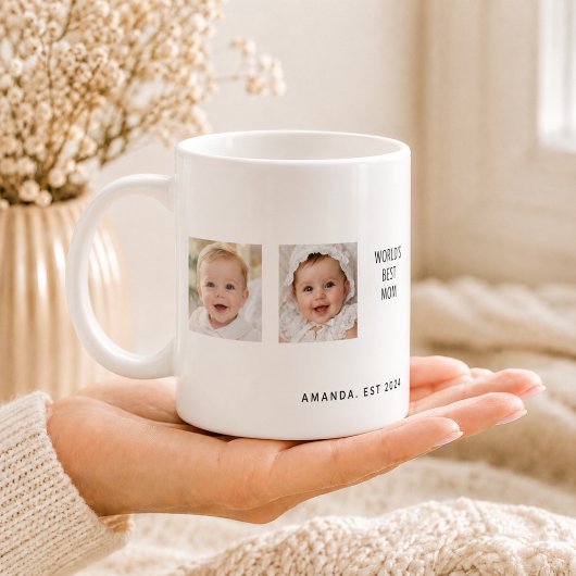 Beste Mama Mutter Familienfoto-Collage Kinder Kaffeetasse