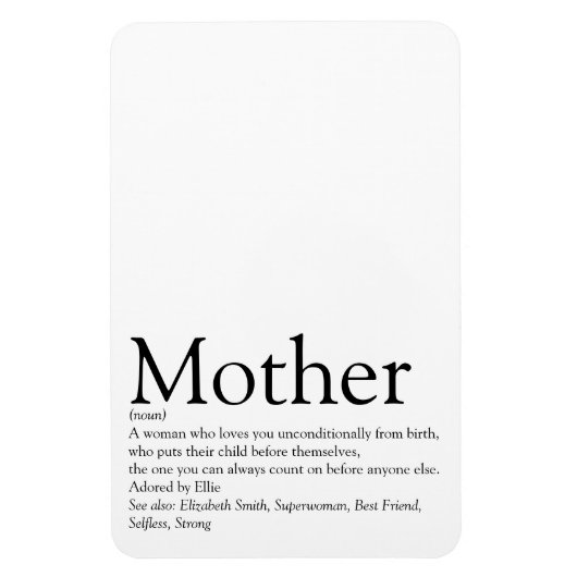 Beste Mama, Mutter, Mutterdefinition Magnet (Vertikal)