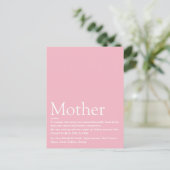 Beste Mama, Mutter, Muttersprache - Rosa Postkarte (Stehend Vorderseite)