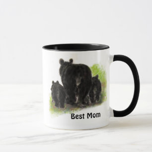 Beste Mama, Mutter, Niedlich, Schwarzer Bär Tasse