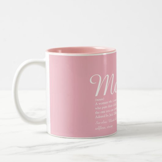 Beste Mama MutterMuttersprache Definition Skript R Zweifarbige Tasse (Links)