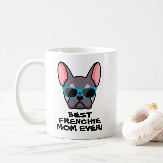 Beste Mama Muttertag Lilac Tan Frenchie Kaffeetasse (Mit Donut)