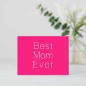 Beste Mama, Muttertag, minimalistische Fuchsie Postkarte (Stehend Vorderseite)