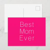 Beste Mama, Muttertag, minimalistische Fuchsie Postkarte (Vorne/Hinten)