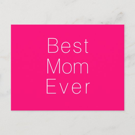 Beste Mama, Muttertag, minimalistische Fuchsie Postkarte (Vorderseite)