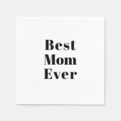 Beste Mama, Muttertag, Schwarz-weiße Zeitung Serviette (Vorderseite)