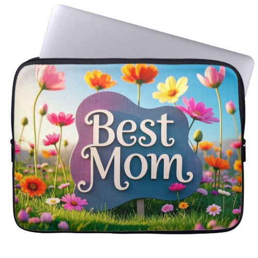 Beste Mama Muttertagsblume Garten Laptopschutzhülle (Vorderseite)