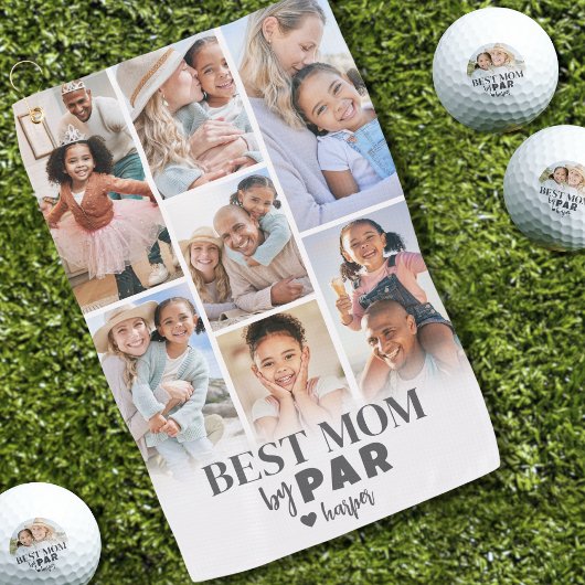 Beste Mama nach Par Fotocollage Mutter Golfhandtuch