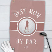 Beste Mama nach Par Golf Quote Monogram Pink Blush Golfhandtuch