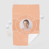 Beste Mama nach Par Golfer Foto Fusion Peach Custo Golfhandtuch (Insitu)