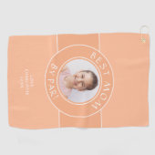 Beste Mama nach Par Golfer Foto Fusion Peach Custo Golfhandtuch (Horizontal)