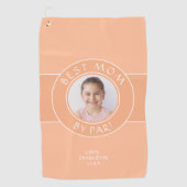 Beste Mama nach Par Golfer Foto Fusion Peach Custo Golfhandtuch (Vorderseite)