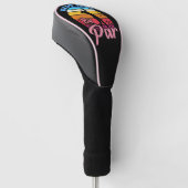 Beste Mama nach Par Golfer Mama Retro Sunset Style Golf Headcover (angewinkelt)