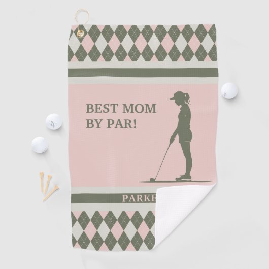 Beste Mama nach Par Mit Monogramm Golfhandtuch (Insitu)