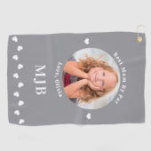 Beste MAMA nach Par - Personalisierte Bildmonogram Golfhandtuch (Horizontal)