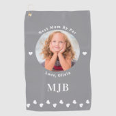 Beste MAMA nach Par - Personalisierte Bildmonogram Golfhandtuch (Vorderseite)