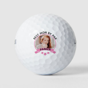 Beste Mama nach Par Pink Personalisiertes Foto Golfball