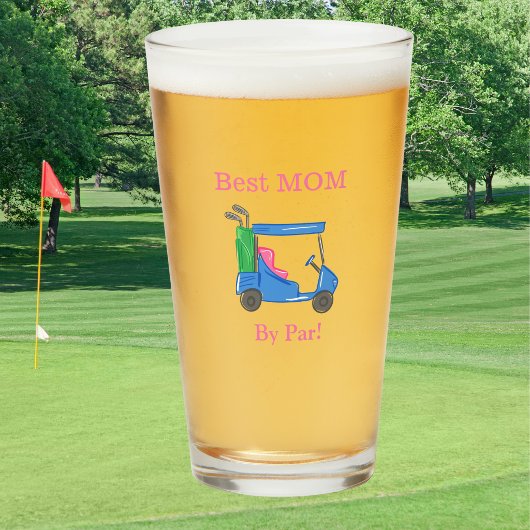 Beste Mama nach Par Preppy Golf Glas