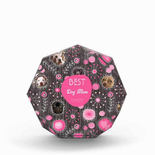 Beste Mama Niedlich Rosa Herz Blume FotoCollage Fotoblock (Vorderseite)