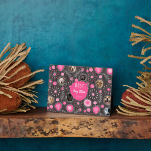 Beste Mama Niedlich Rosa Herz Blume FotoCollage Fotoplatte