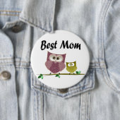 Beste Mama-niedlicher Eulen-Kunst-Knopf Button (Beispiel)