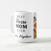 Beste Mama Niedliches Reittier Foto Kaffeetasse (Vorderseite Links)