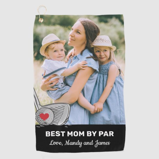 Beste Mama Par Foto Golf Handtuch (Vorderseite)