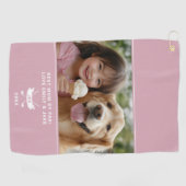 Beste Mama Par Fun Foto Golfer Modernes Design Golfhandtuch (Horizontal)