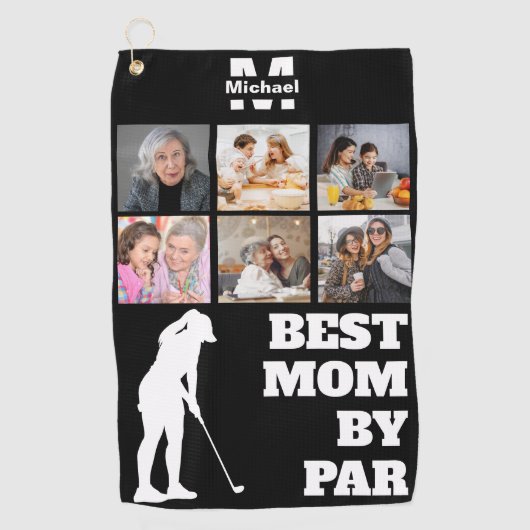 Beste Mama Par Golf mit 6 Foto Golf Tower Golfhandtuch (Vorderseite)