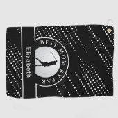 Beste Mama Par Golfer Modernes Sportschwarz & Weiß Golfhandtuch (Horizontal)