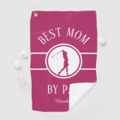 Beste Mama Par Golfer Sport Monogram Damen Pink Golfhandtuch (Insitu)