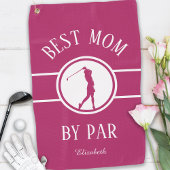 Beste Mama Par Golfer Sport Monogram Damen Pink Golfhandtuch