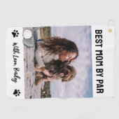 Beste Mama Par Paw Print Golf Golfhandtuch (Horizontal)