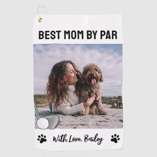 Beste Mama Par Paw Print Golf Golfhandtuch (Vorderseite)