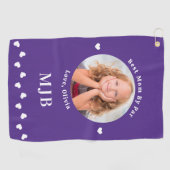 Beste MAMA Par Personalisiertes stilvolles Foto Golfhandtuch (Horizontal)