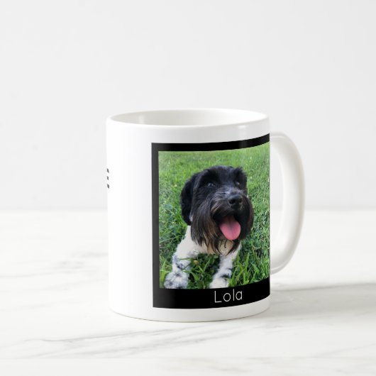 Beste Mama Pawsome Schwarz-Weiß-Foto Tasse (VorderseiteRechts)