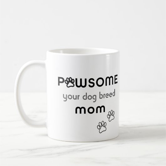 Beste Mama Pawsome Schwarz-Weiß-Foto Tasse (Links)