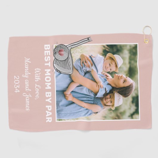 Beste Mama per Par Custom Foto Golf Handtuch (Horizontal)