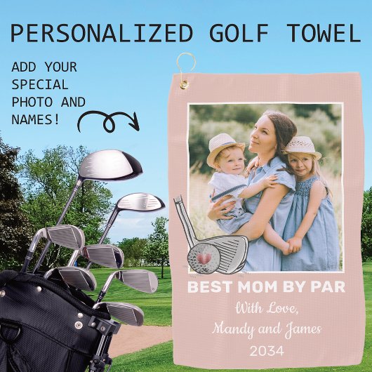 Beste Mama per Par Custom Foto Golf Handtuch