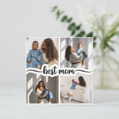 Beste Mama Personalisiert 4 FotoCollage Ankündigung (Stehend Vorderseite)