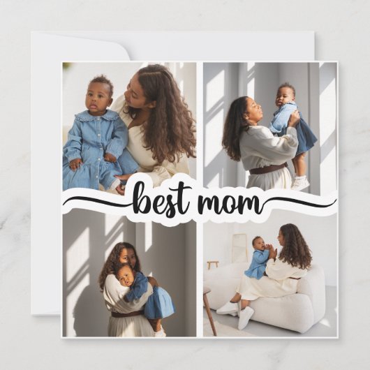 Beste Mama Personalisiert 4 FotoCollage Ankündigung (Vorderseite)