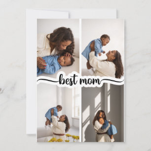 Beste Mama Personalisiert 4 FotoCollage Ankündigung