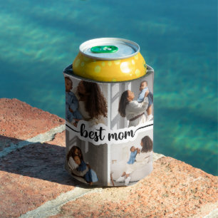 Beste Mama Personalisiert 4 FotoCollage Dosenkühler