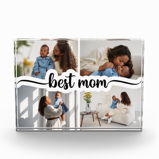 Beste Mama Personalisiert 4 FotoCollage Fotoblock (Vorderseite)