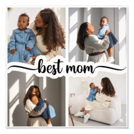 Beste Mama Personalisiert 4 FotoCollage Fotodruck