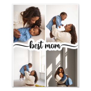 Beste Mama Personalisiert 4 FotoCollage Fotodruck