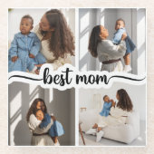 Beste Mama Personalisiert 4 FotoCollage Glasuntersetzer (Vorderseite)
