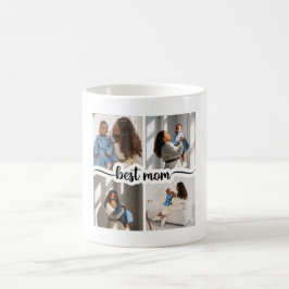 Beste Mama Personalisiert 4 FotoCollage Kaffeetasse