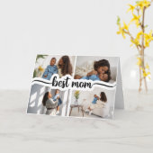 Beste Mama Personalisiert 4 FotoCollage Karte (Gelbe Blume)