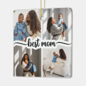 Beste Mama Personalisiert 4 FotoCollage Keramikornament (Links)